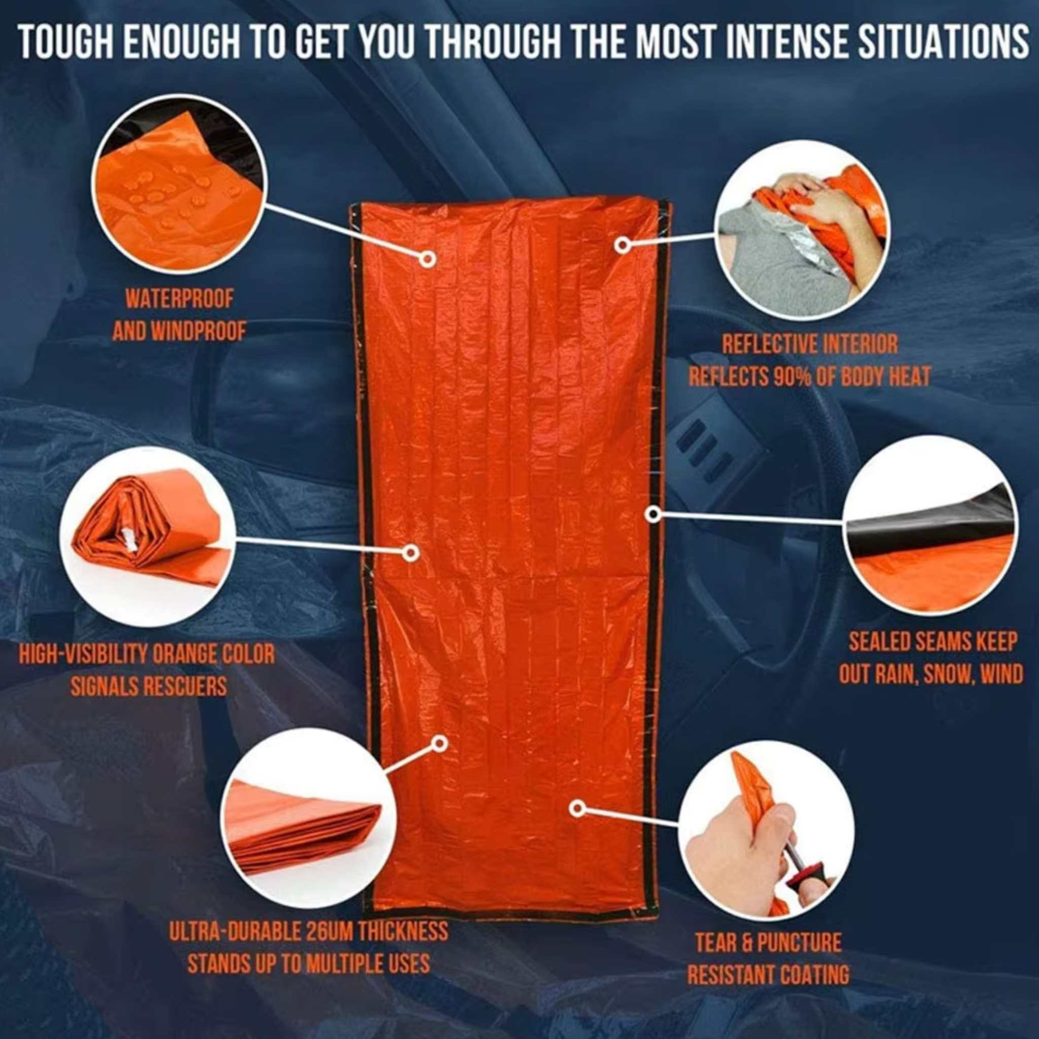 Emergency Sleeping BagEmergency Sleeping Bag / Bivy Sack. Cold Weather Survival GearPrepare for unexpected situations with our premium emergency survival bivy sack, an essential addition to your survival gear and supplies. This lightweight and compaEmergency Gear